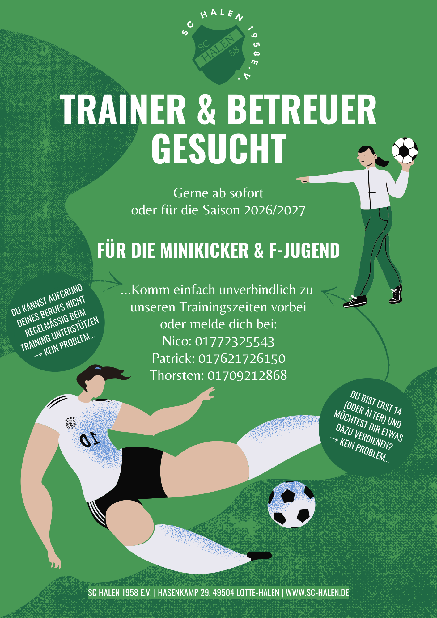 Fußball-Poster in minimalistischem Stil in Dunkelblau Weiss Gelb